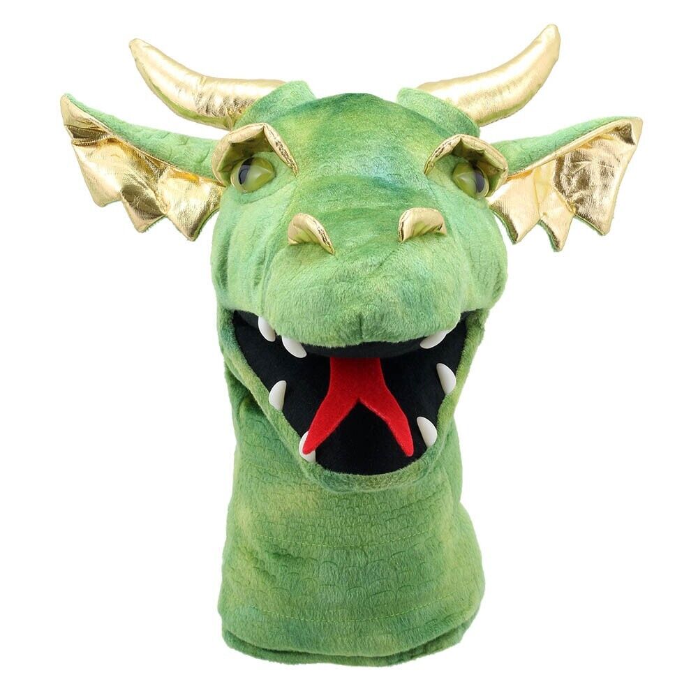 Burattino peluche testa drago verde The Puppet Company PC004804