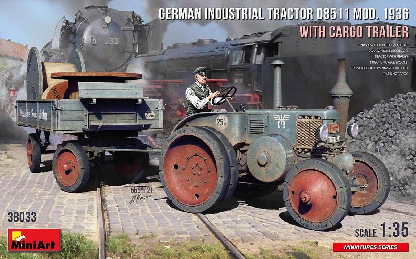 1:35 MINIART Lanz Bulldog D8511 German Industrial Tractor 1936 Kit MA38033