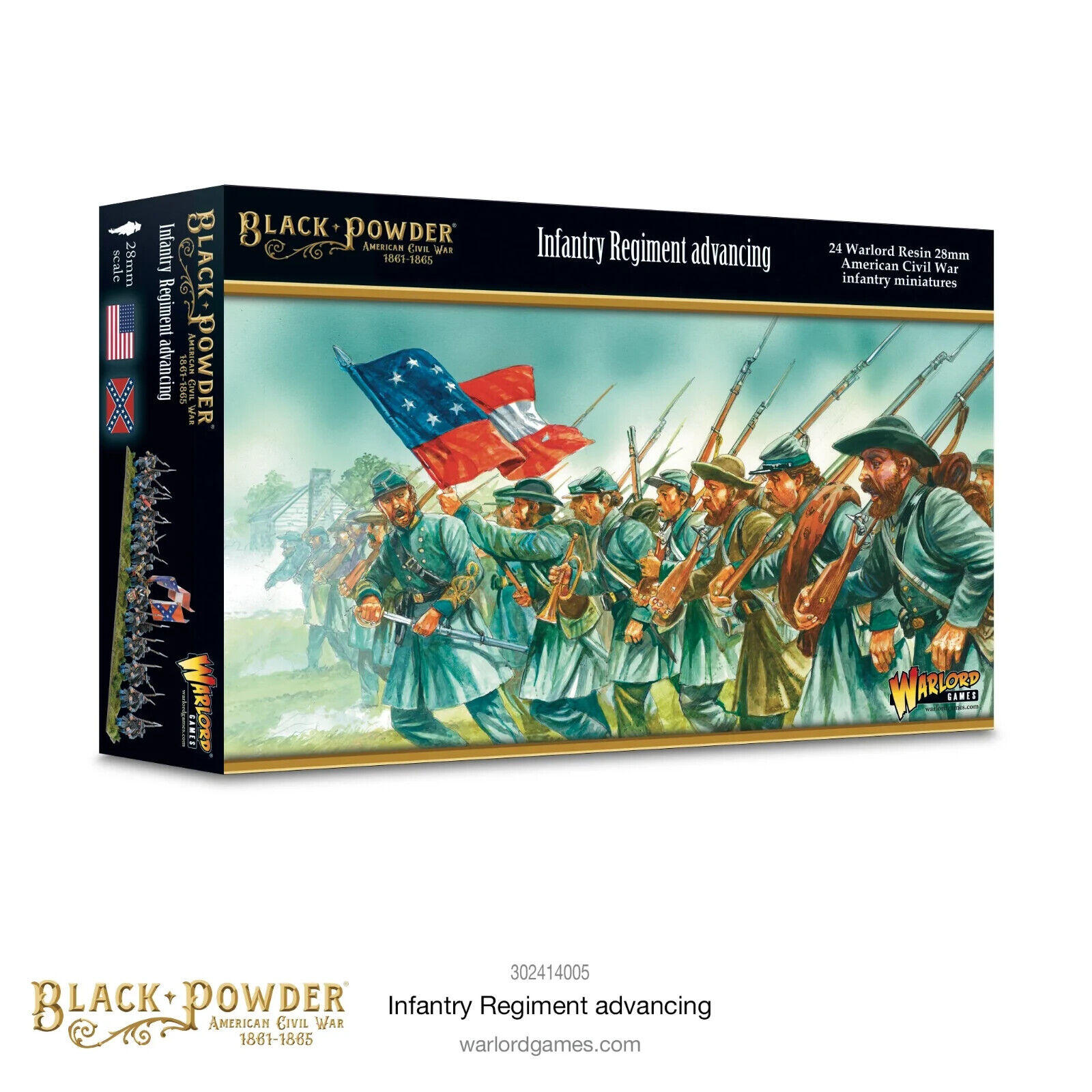 AMERICAN CIVIL WAR INFANTRY REGIMENT ADVANCING (BLACK POWDER/WARLORD GAMES)