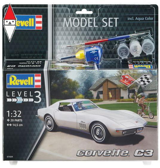 REVELL 1/32 MODEL SET CORVETTE C3