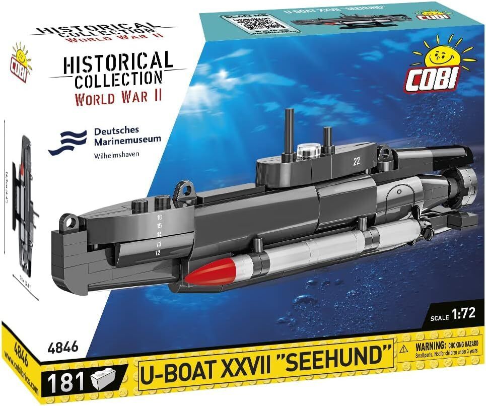 COBI, Sottomarino U-BOAT XXVII SEEHUND – 181 Pezzi, 1/72,  COB4846