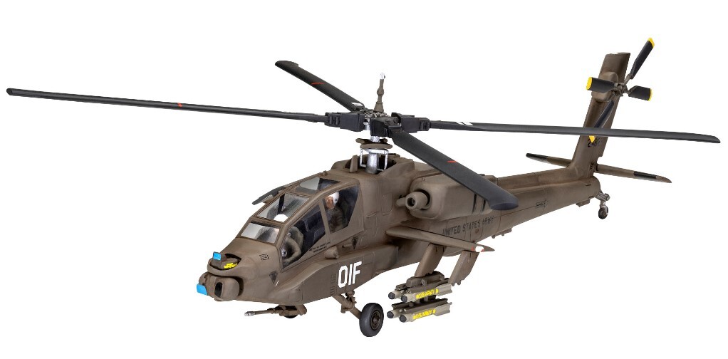REVELL, Elicottero AH-64A Apache SET da assemblare e verniciare, 1/144,  REV6...