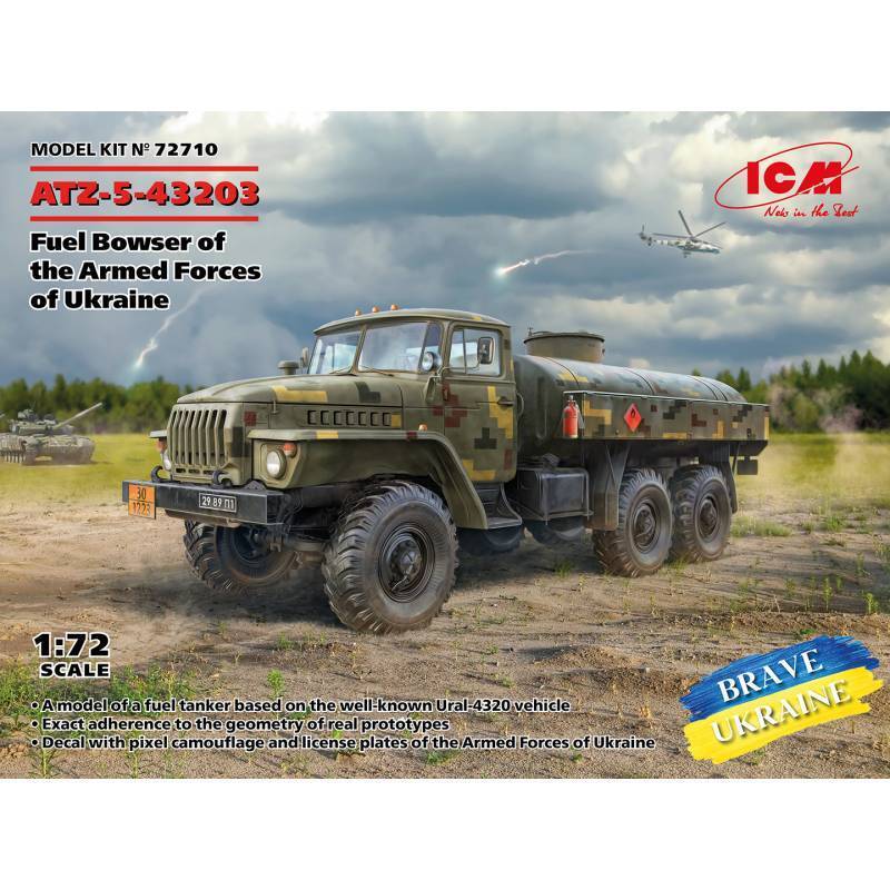 Modellino Camion Atz-5-43203 Fuel Bowser Of Forze Of Ucraina ICM 727