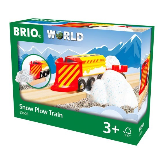 TRENO SPAZZANEVE ferrovia BRIO world LOCOMOTIVA trenino 33606 SNOW PLOW TRAIN et