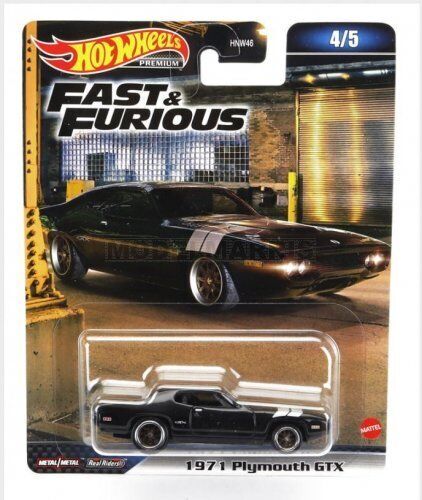 MATTEL HOT WHEELS HNW55-HNW46 PLYMOUTH - DOM'S GTX COUPE 1971 - FAST & FURIOUS 8