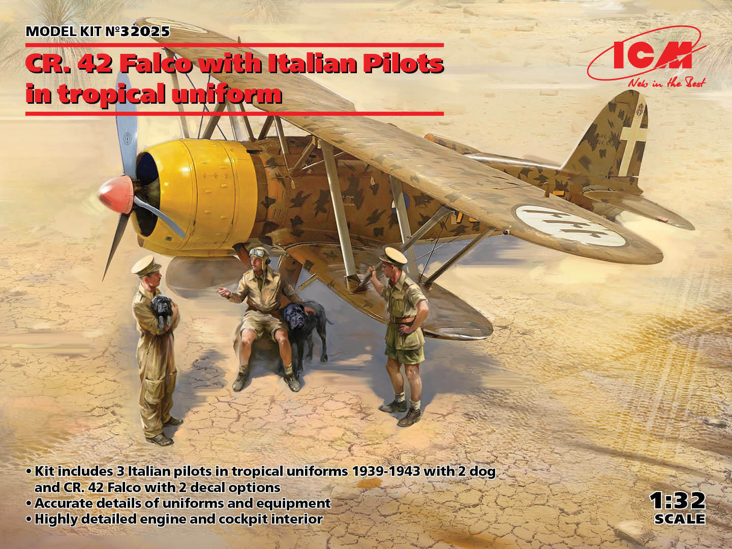 ICM: CR. 42 Falco with Italian Pilots in tropical uniform in 1:32 [3312025]