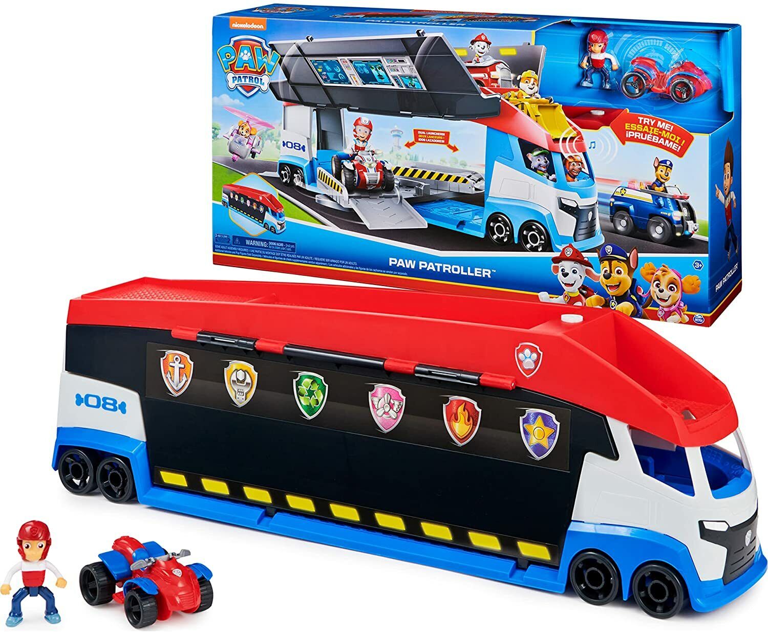 PAW Patrol, Paw Patroller Veicolo Trasformabile Deluxe con 2 lanciatori, Persona