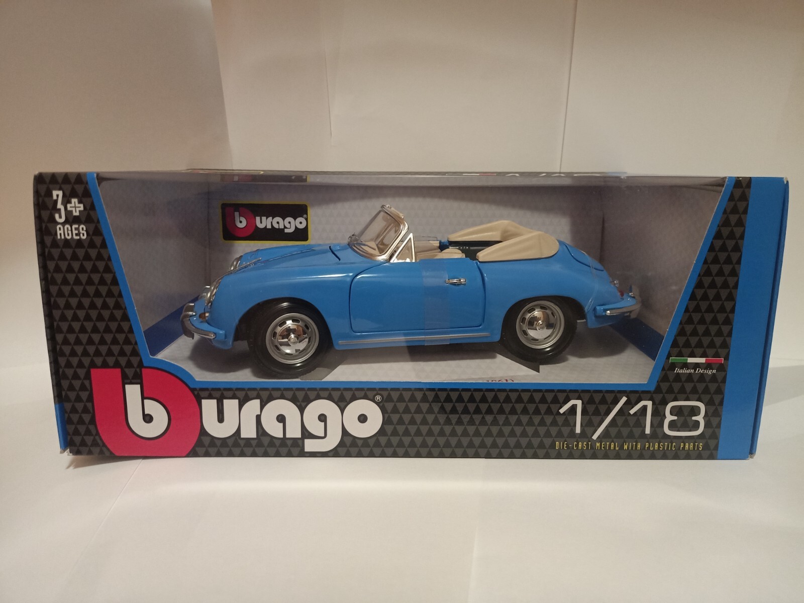 Bburago Porsche 356B Cabriolet ( 1961 ) - colore Azzurro