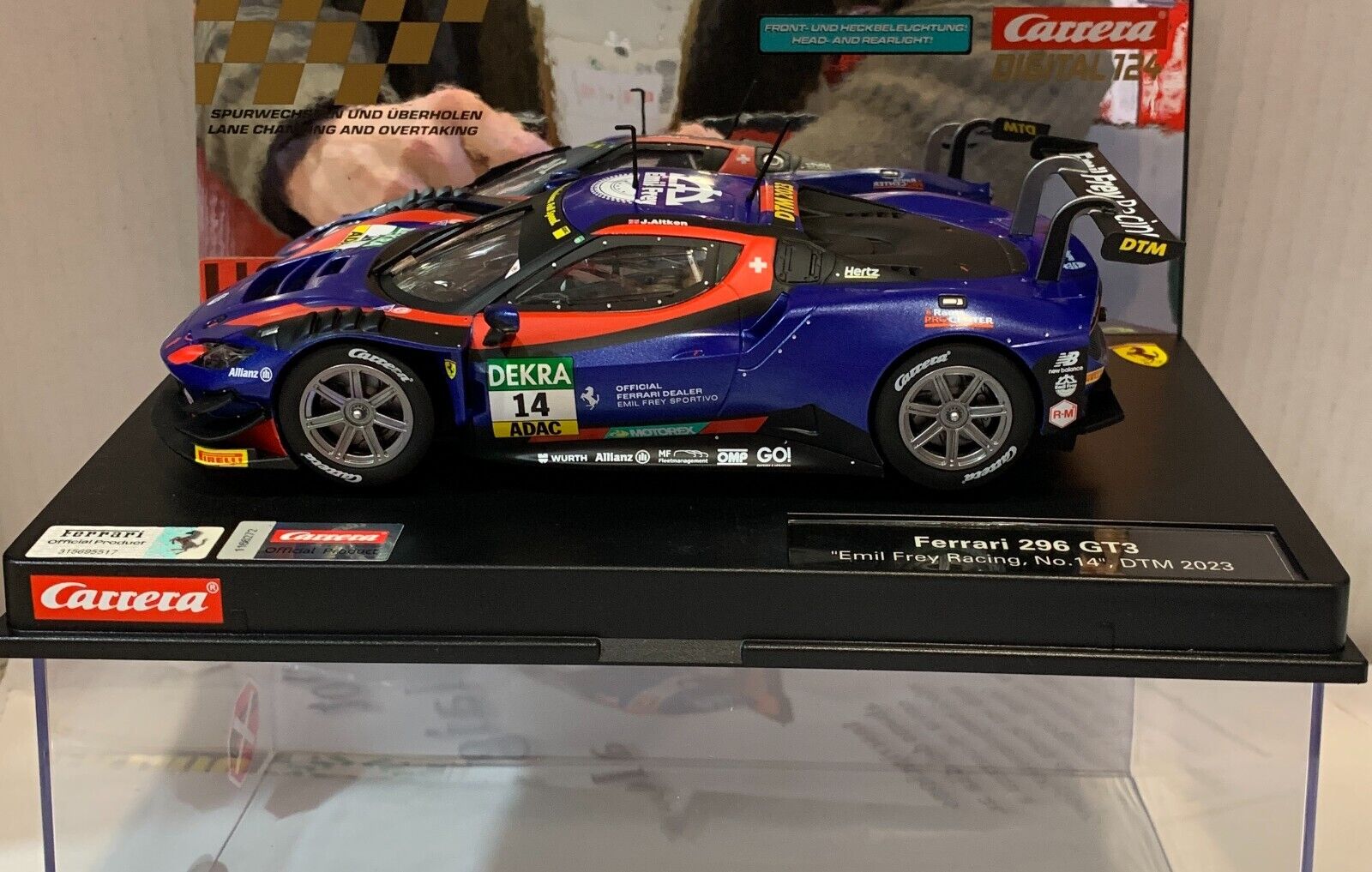 Slot Car carrera exclusiv 23967 Ferrari 296 GT3 #14 DTM 2023 Emil Frey Racing