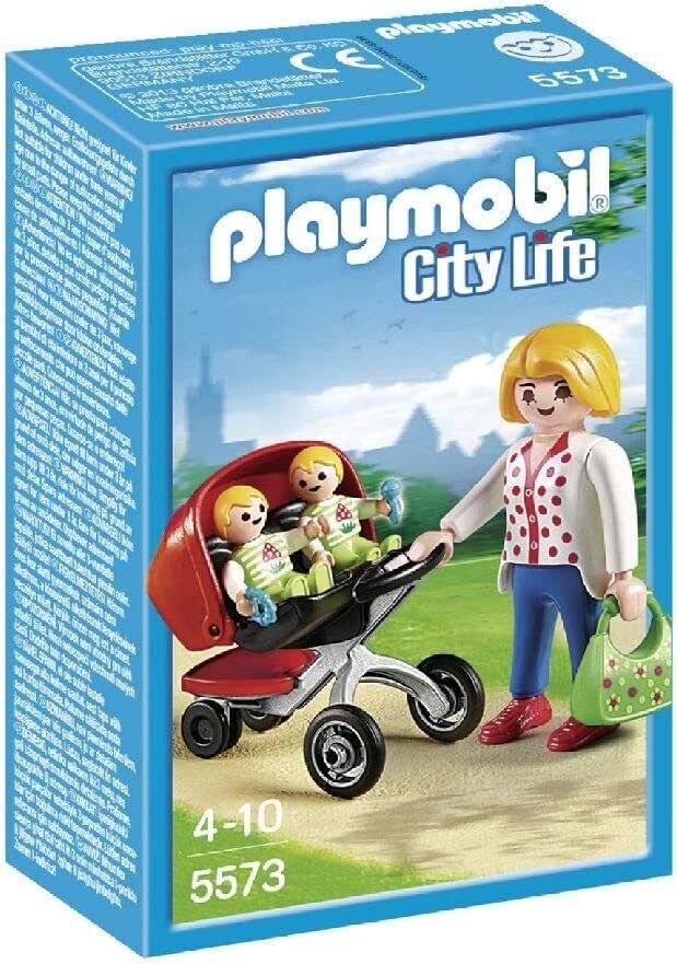 Originale Playmobil® City Life 5573 Mamma Con Carrello Di Gemelli