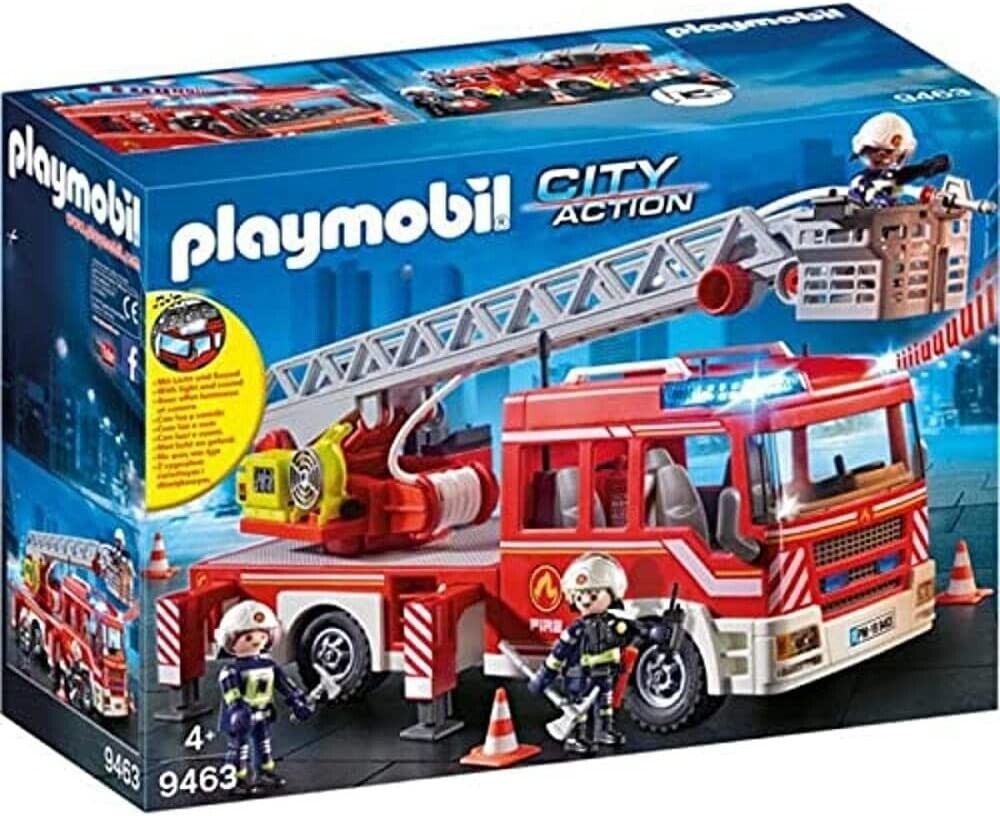 PLAYMOBIL City Action Camion Di Pompieri Con Scala Girevole 9463 / Nuovo