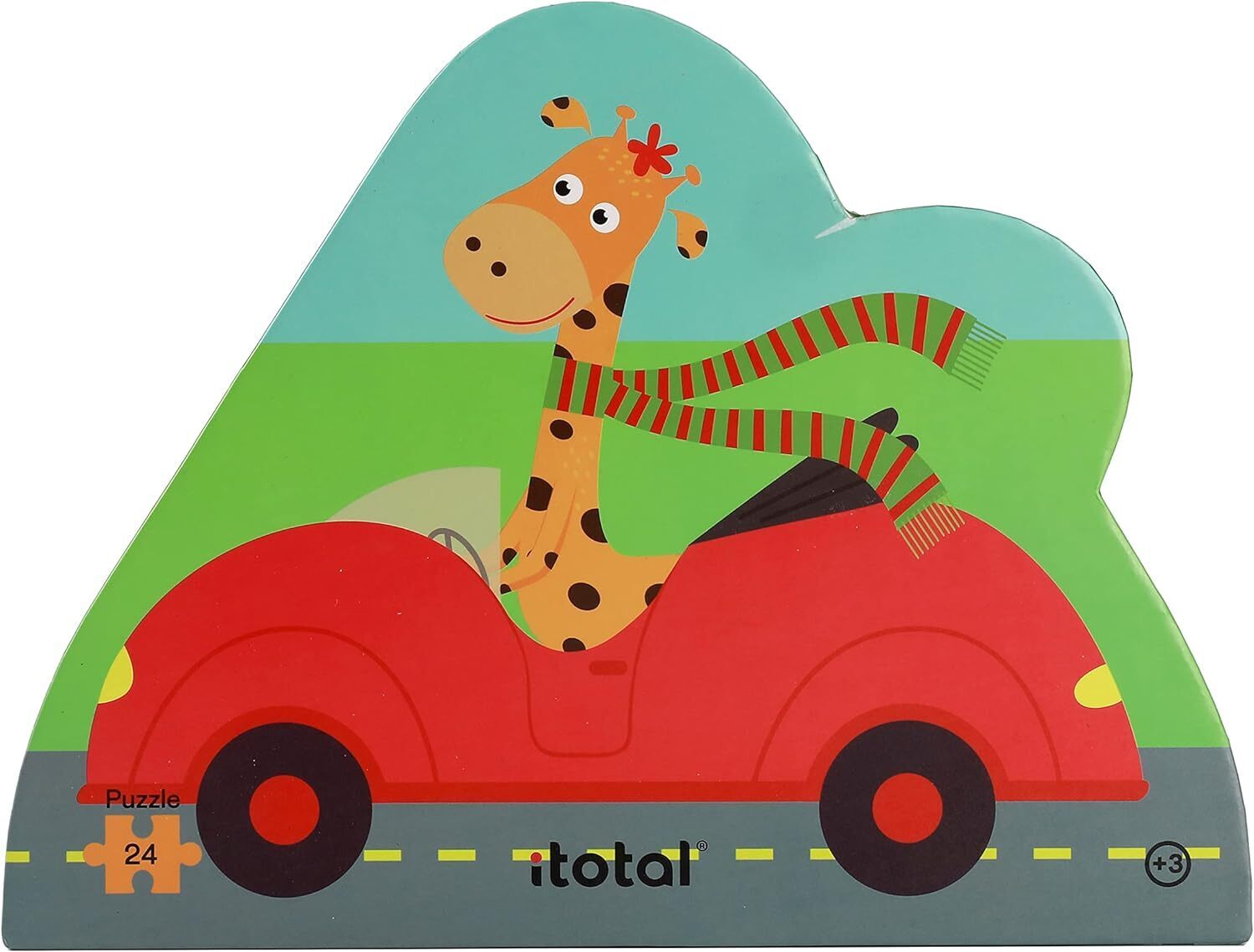 I-TOTAL ® - Puzzle 24 pezzi Macchinine Degli Animali