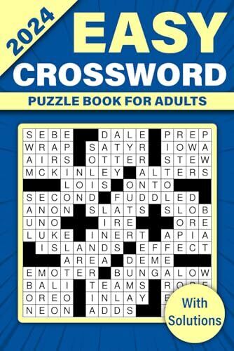 2024 Easy Crossword Puzzles Book For Adults 80 Crossword Puzzles For Adults a...