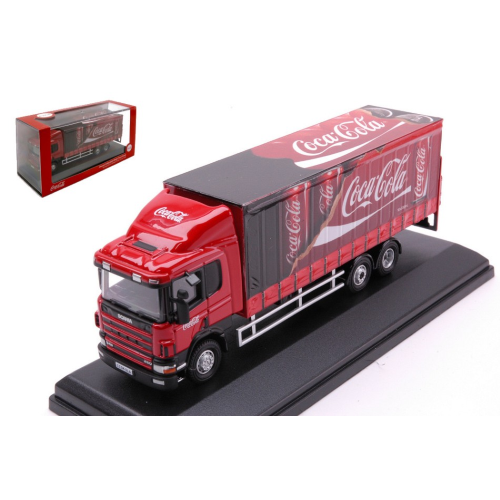 SCANIA 94D 6 WHEEL CURTAINSIDE COCA COLA 1:76 Oxford Camion Modellino