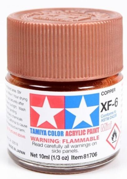 Tamiya - Colore acrilico XF-6 Cooper 6pz da 10ml  opaco