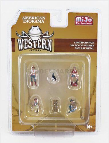 AMERICAN DIORAMA 76485 FIGURES - SET WESTERN STYLE - VARIOUS - 1/64