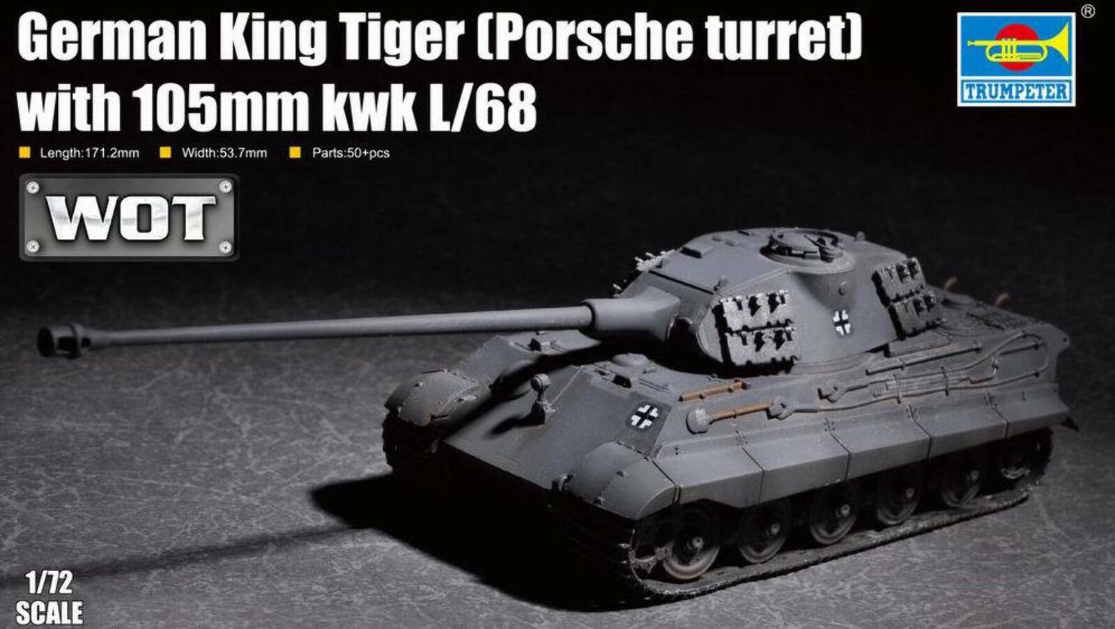 Trumpeter GERMAN KING TIGER PORSCHE TURRET WITH 105mm KWK L/68 - Kit montaggio 1