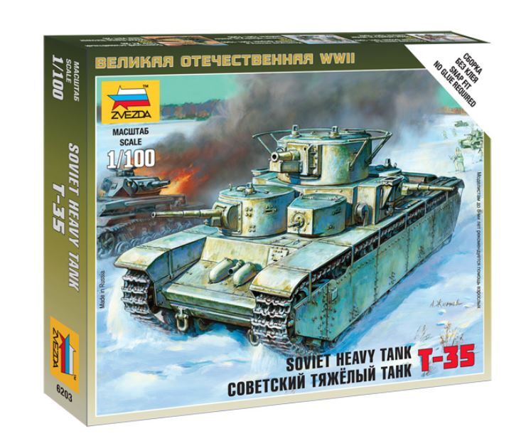 1:100 Zvezda Soviet Tank T-35 Kit Z6203 Modellino