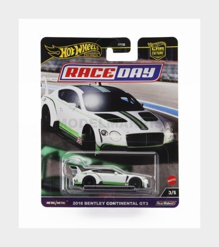 MATTEL HOT WHEELS FPY86-976D-HRV93 BENTLEY - CONTINENTAL GT3 2018 - WHITE GREEN