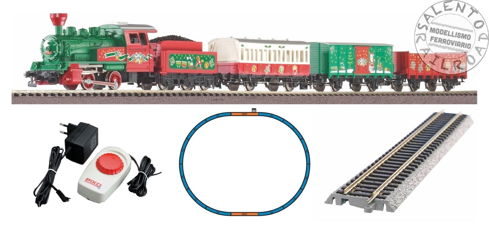 Piko 57081 - H0 1:87 - start set Treno di Natale con locomotiva a vapore e binar