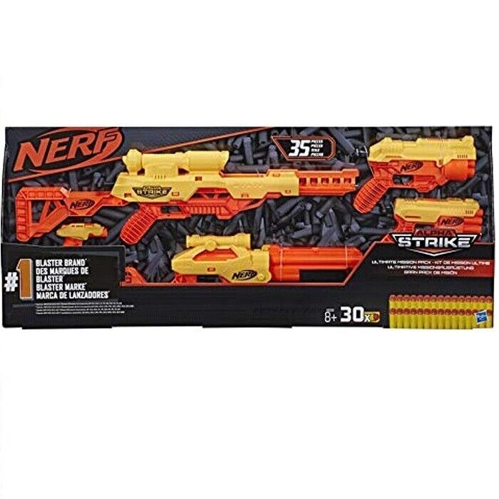 Nerf E8339 Alpha Strike Mission Pack Fucili e Pistole con 30 Dardi Inclusi