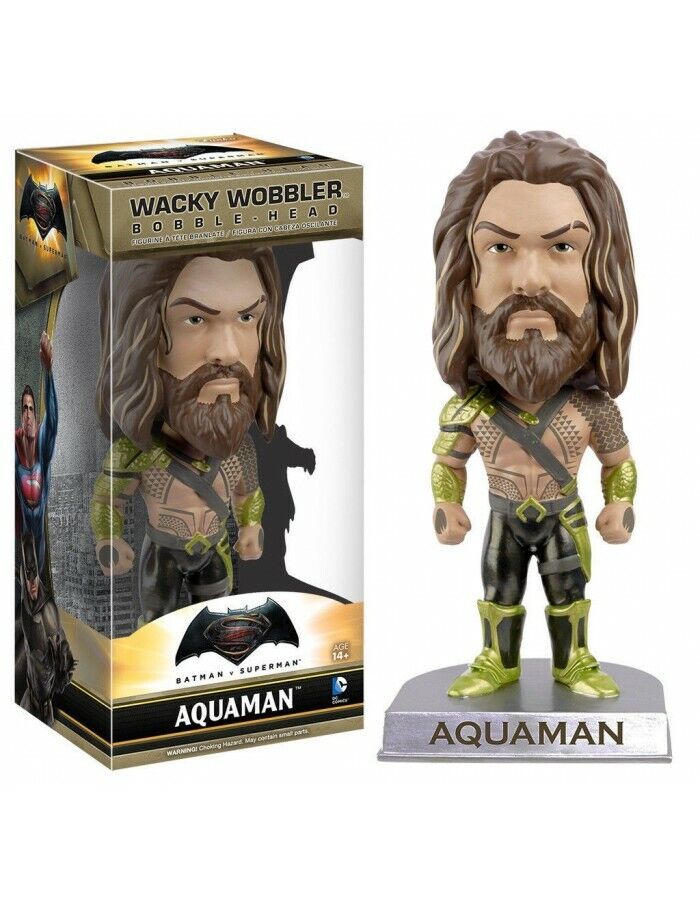 FUNKO BOBBLE HEAD WACKY WOBBLER BATMAN vs SUPERMAN AQUAMAN FIGURE NEW