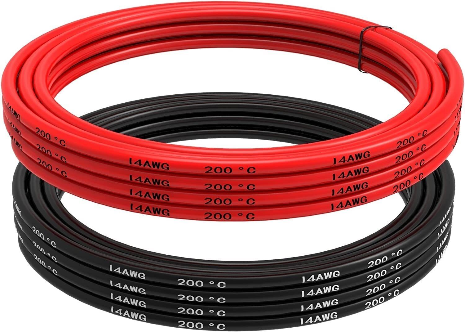 Cavo in silicone da 5 m 14 AWG | Flessibile, resistente al calore - Per cabla...