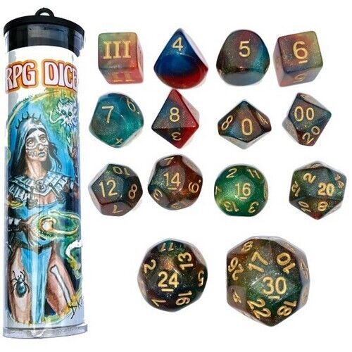 DCC RPG Dice Set Motes of Mercurial Magic, New!