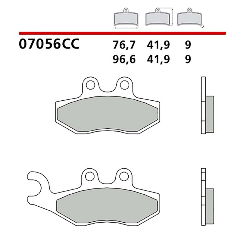 BREMBO KIT PASTIGLIE FRENO ANT. MONTA SU PIAGGIO BEVERLY 125 07-08-07056