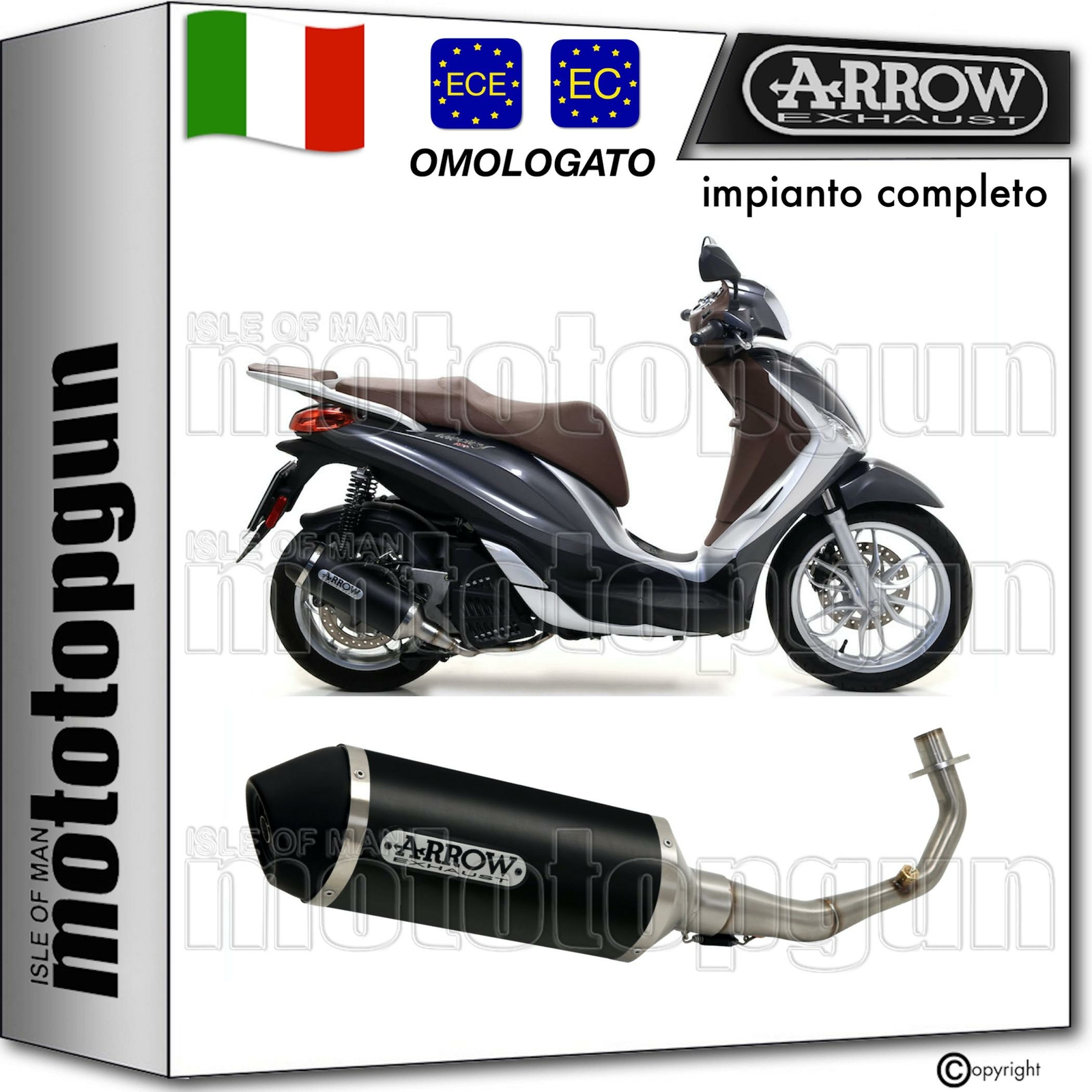 ARROW SCARICO COMPLETO CAT OMOLOGATO URBAN NERO PIAGGIO MEDLEY 125 2020 20