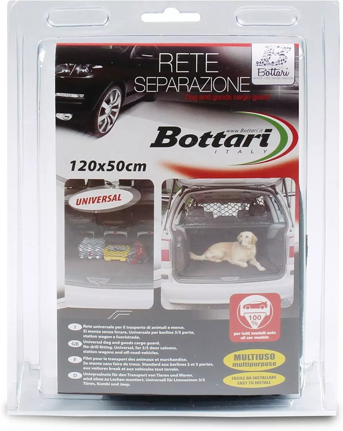 BOTTARI 16103 RETE DI SEPARAZIONE UNIVERSALE PER AUTO 120 X 50 CM
