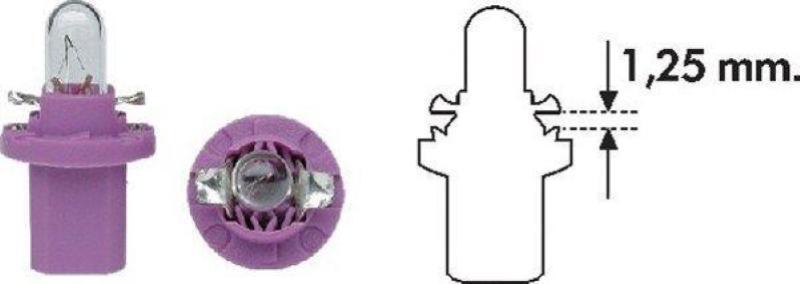 LAMPADINA BX8 5 0 4W  12V ZOCCOLO VIOLA Lampadina  Illuminazione strumentazione