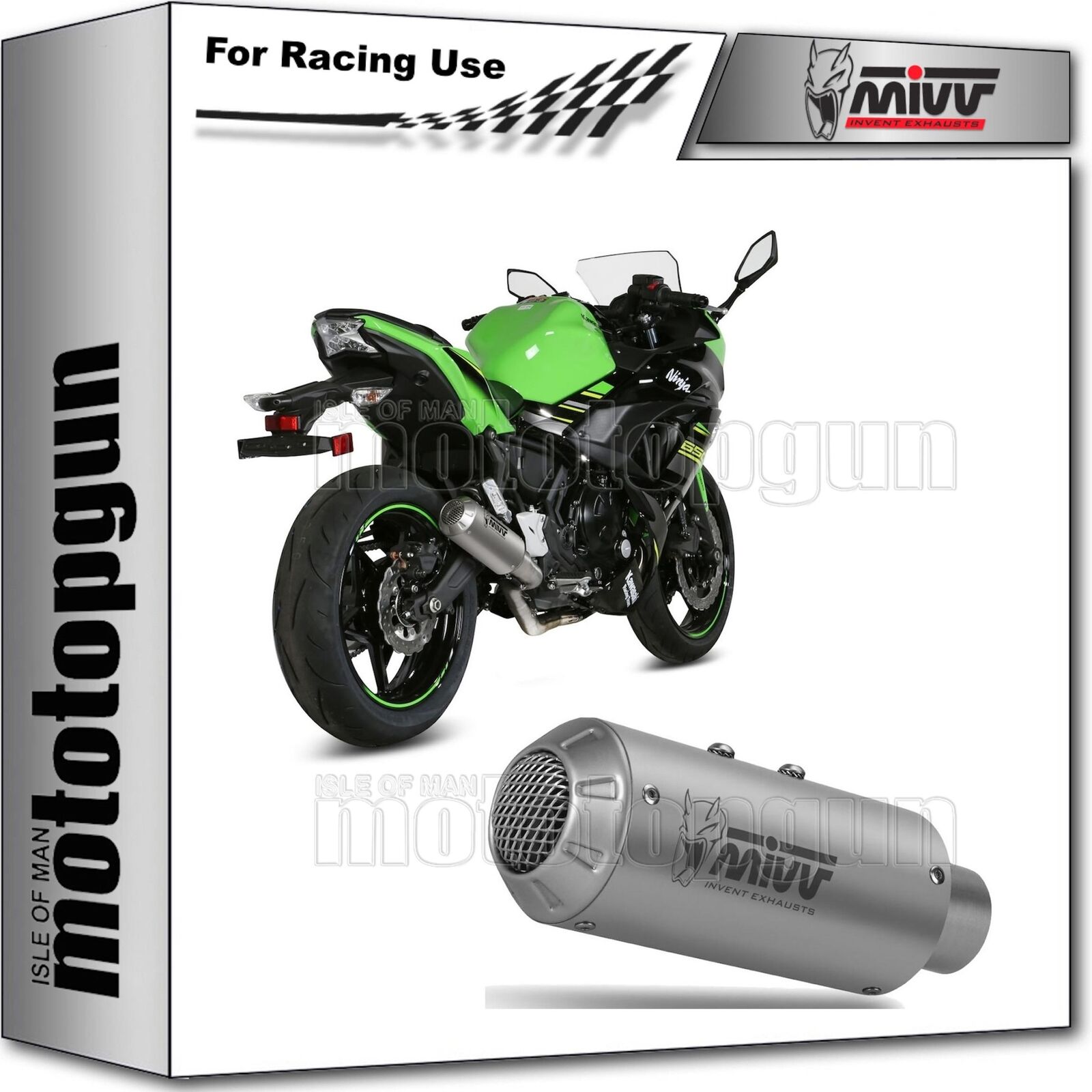 terminale completo racing open mk3 inox mivv per kawasaki z650 z-650 2018 18