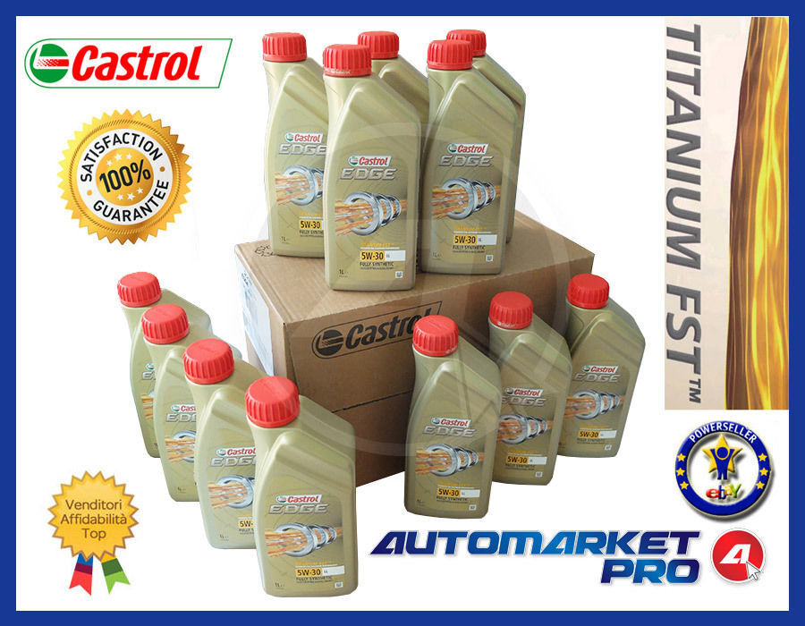 12 OLIO MOTORE CASTROL EDGE TITANIUM 5W30 LL TAGLIANDO AUDI VW BMW SEAT MERCEDES