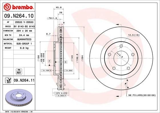 BREMBO Discofreno  09.N264.11