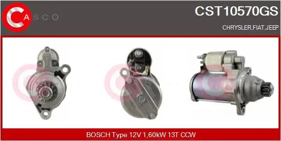 Motorino di avviamento Senso rotazione antiorario CST10570GS CASCO per JEEP FIAT