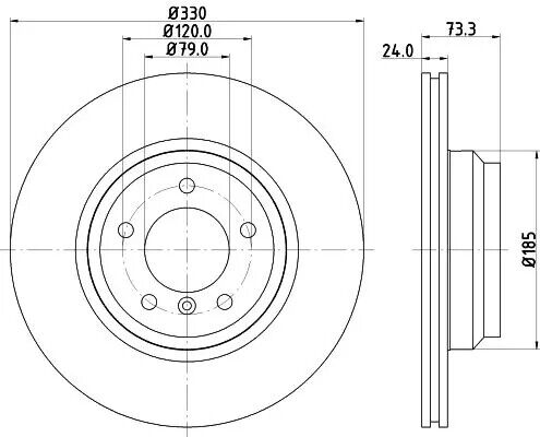 2x Disco freno ventilazione interna 8DD 355 128-431 HELLA per BMW 3 3 Touring 1