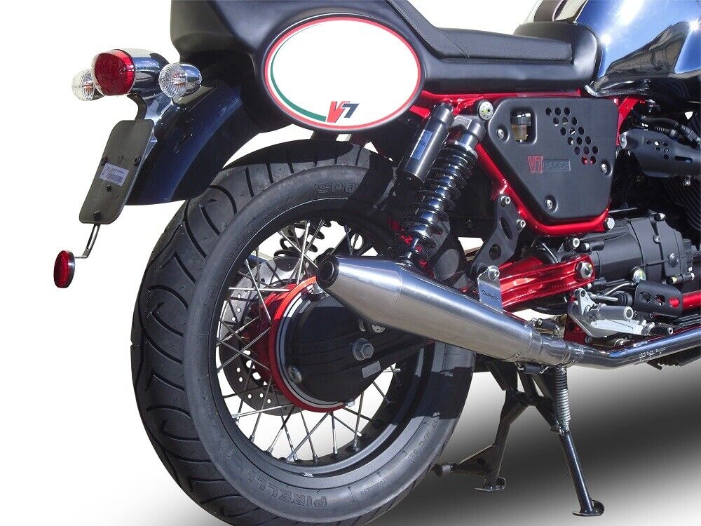 GPR exhaust pair approved satin Vintacone Moto Guzzi V7 I-II Racer 2010-2016