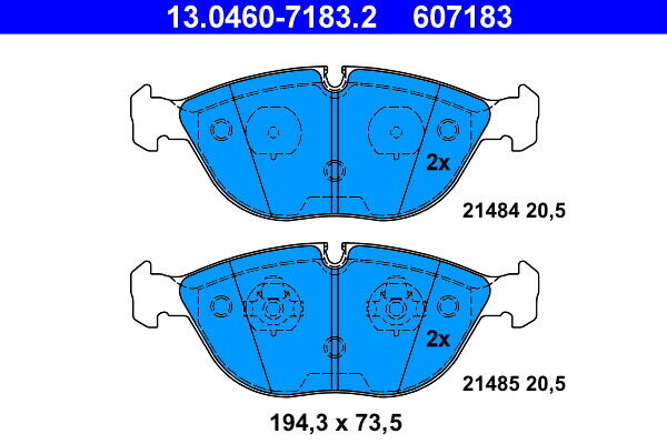 SERIE PASTIGLIE FRENO 607183 13.0460-7183 KIT PASTICCHE FRENI