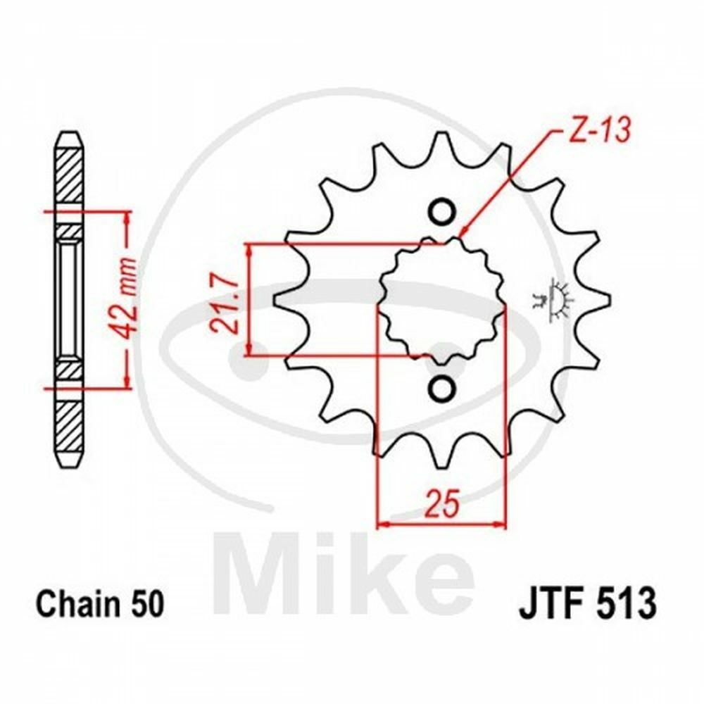 PIGNONE Z13 530 726.40.13 PER SUZUKI 750 GSX 1998-2003