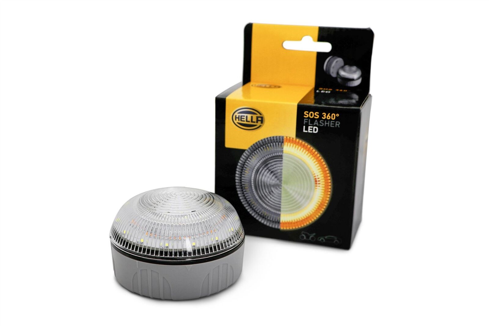 Hella LED Luce Avvertimento Sos 360 Magnetico Supporto Lampeggiante Strobo