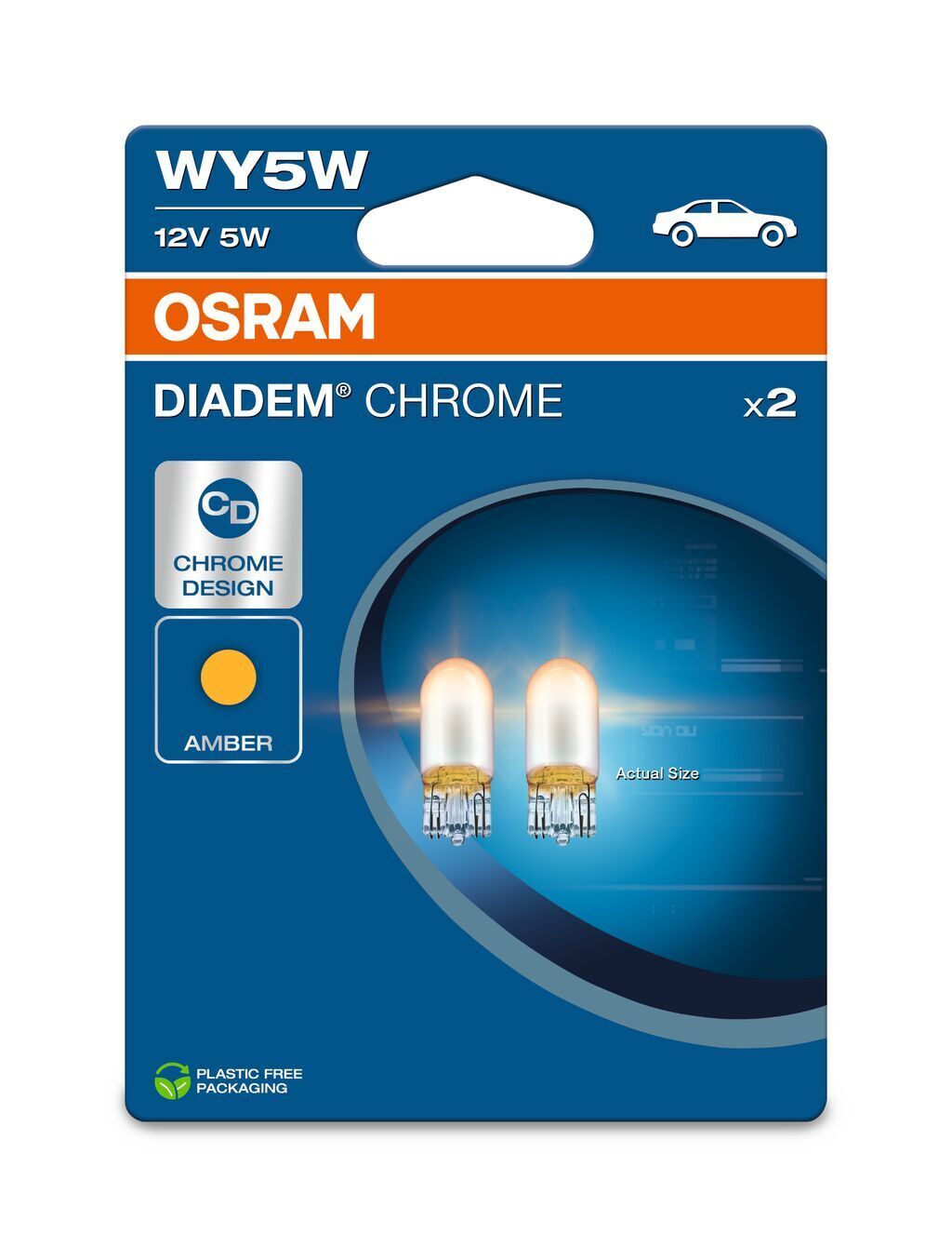 OSRAM Amber Diadem Chrome WY5W 12V 5W 2827DC-2BL Lampadine angolari(doppie)