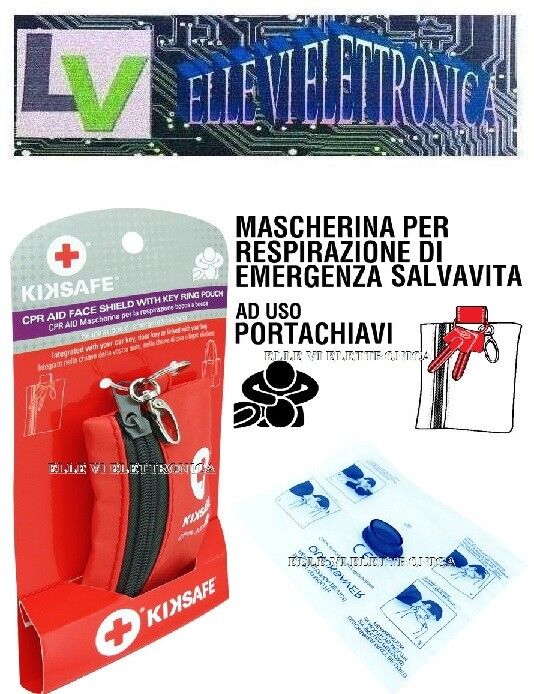 X006-73 PortaChiavi Con Mascherina Pronto Soccorso Respirazione Bocca A Bocca