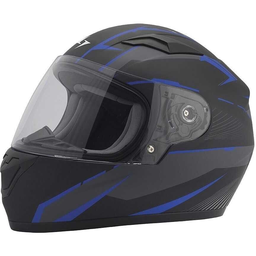 Casco Moto Integrale Stormer Bambino Rule Kid Nero Blu TG:S