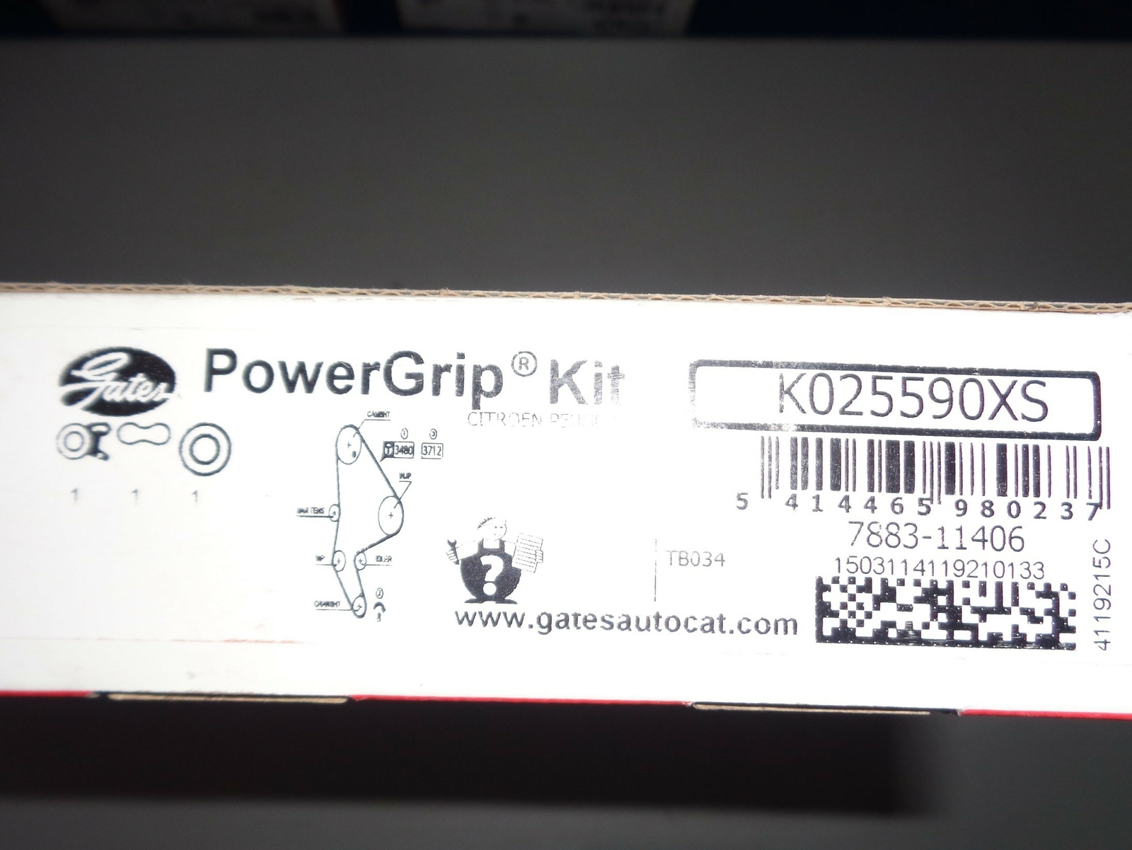 K025590XS GATES Kit cinghia di distribuzione PER CITROËN Jumper I PEUGEOT Boxer