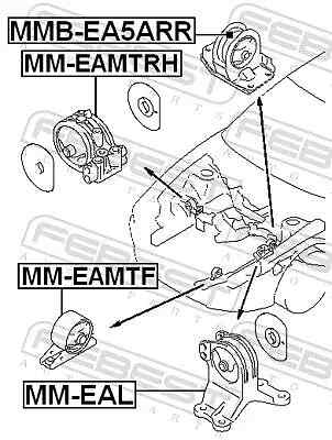 Supporto motore posteriore MMB-EA5ARR FEBEST per MITSUBISHI GALANT VIII