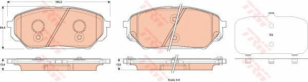Pastiglie freno Anteriori HYUNDAI ix55 3.0 V6 TRW GDB3527