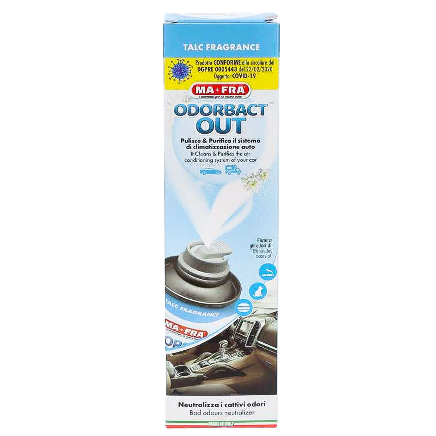 FRAGRANZA AUTO ODORBACT OUT TALC MAFRA
