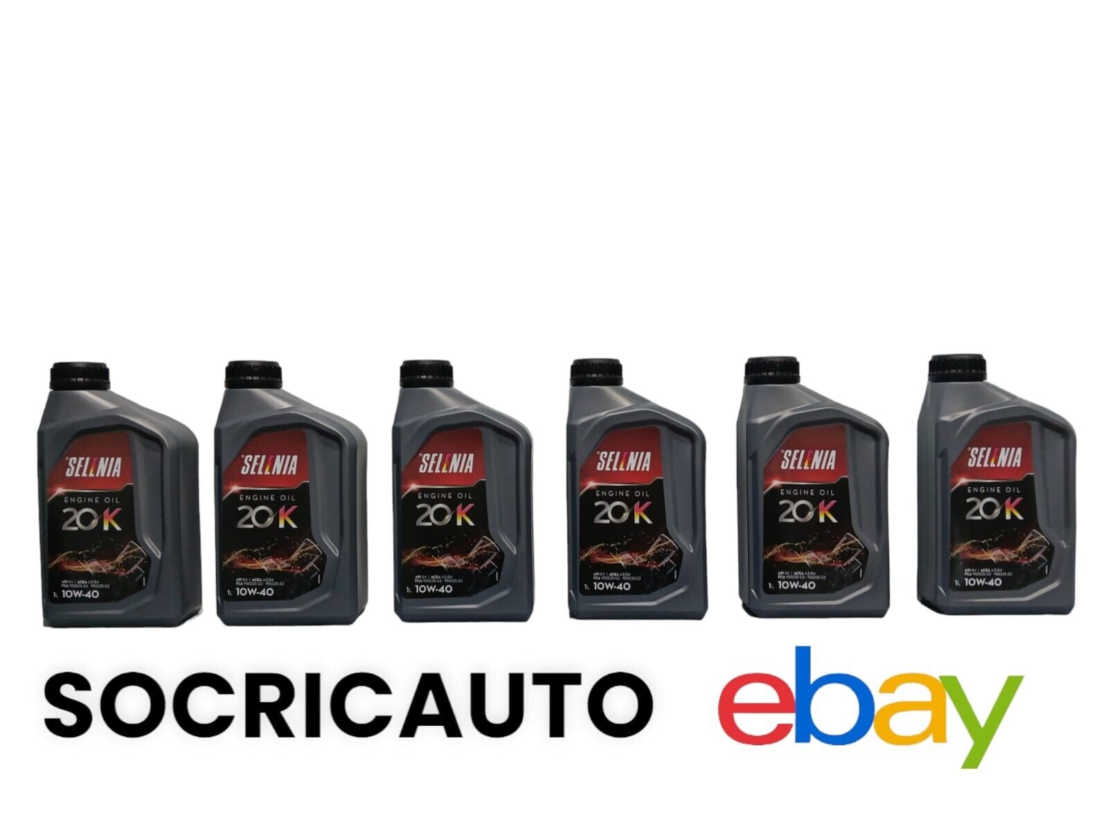6 Litri Olio Motore  Selenia  20K 10w40  A3/B4  FCA 955535-G2 - 955535-D2 NUOVO