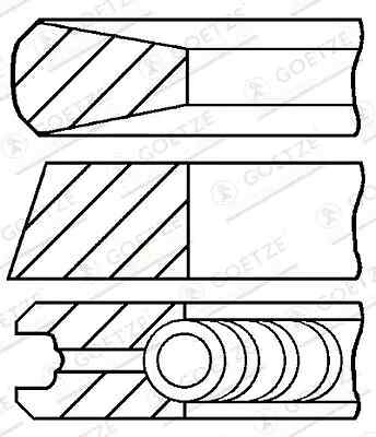 Kit segmenti pistone 08-143800-00 GOETZE ENGINE per MAN NEOPLAN MAZ-MAN VAN HOOL